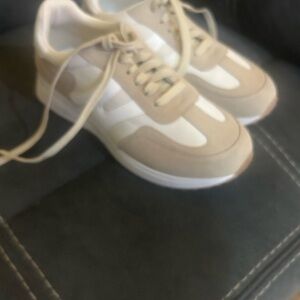 Men's Beige and White Sneakers